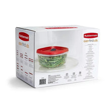 Rubbermaid Easy Find Lids food container set box with clear container and red lid