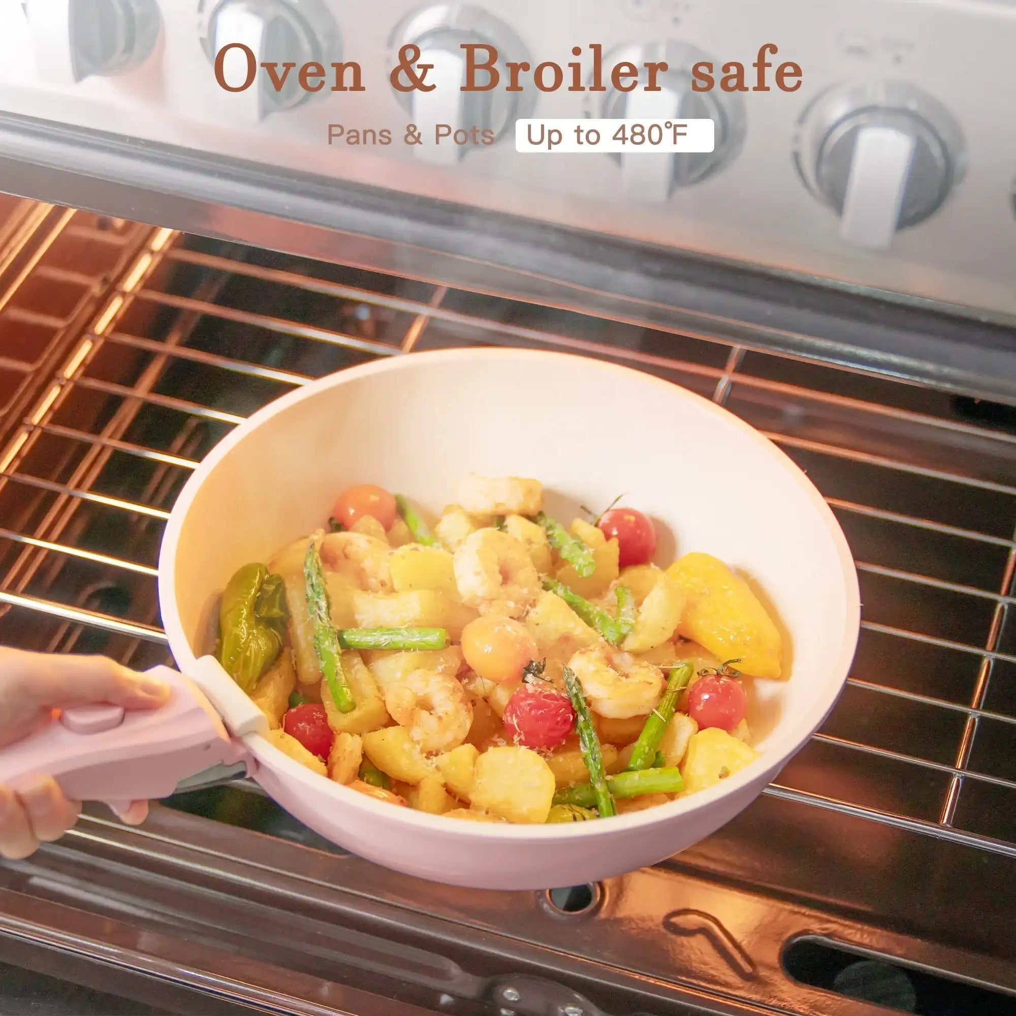 Astercook 20-Piece Pots and Pans Set, Nonstick Cookware Set with Detachable Handles, Oven & Dishwasher Safe, Induction Compatible, Stackable RV Kitchen Cooking Set