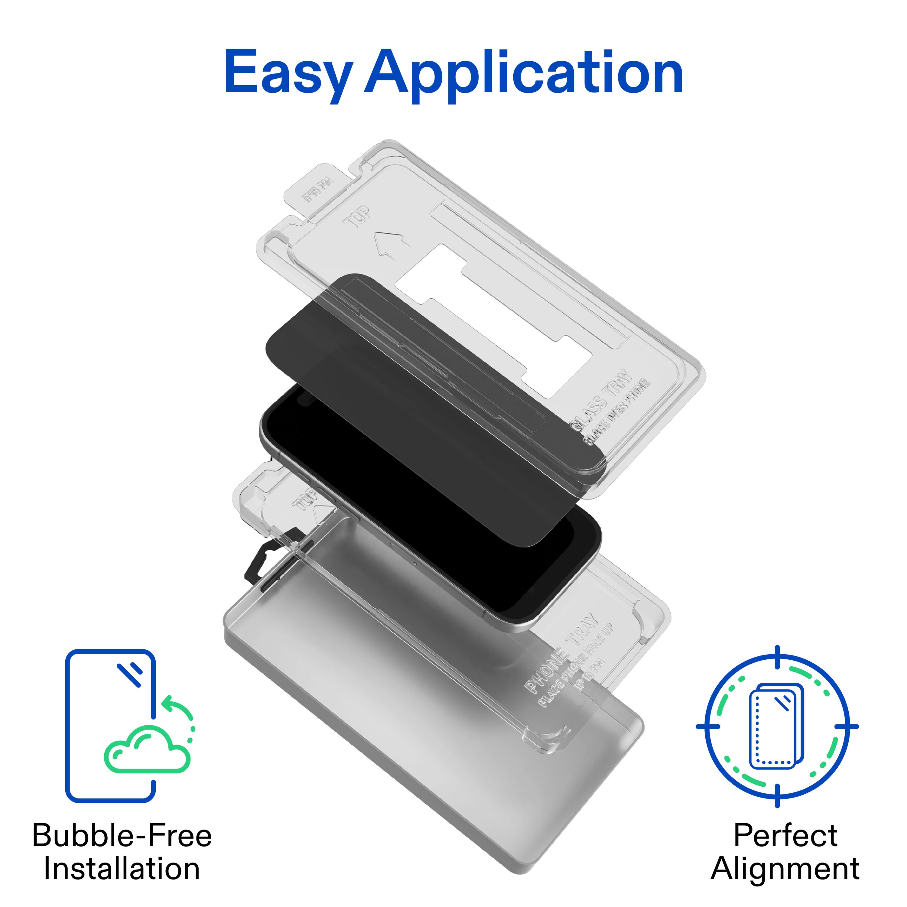 onn Privacy Glass Screen Protector for iPhoneÂ® 16 Pro Max, Made with Durable Glass by Corningâ„¢ for Ultimate Protection, Includes Easy Application Tray