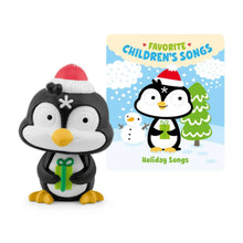 Penguin holiday audio figurine with a Christmas songs card