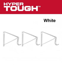 Hyper Tough closet rod brackets, white three-pack, shown in product layout