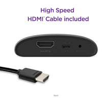 High-speed HDMI cable with Roku device underside and HDMI port