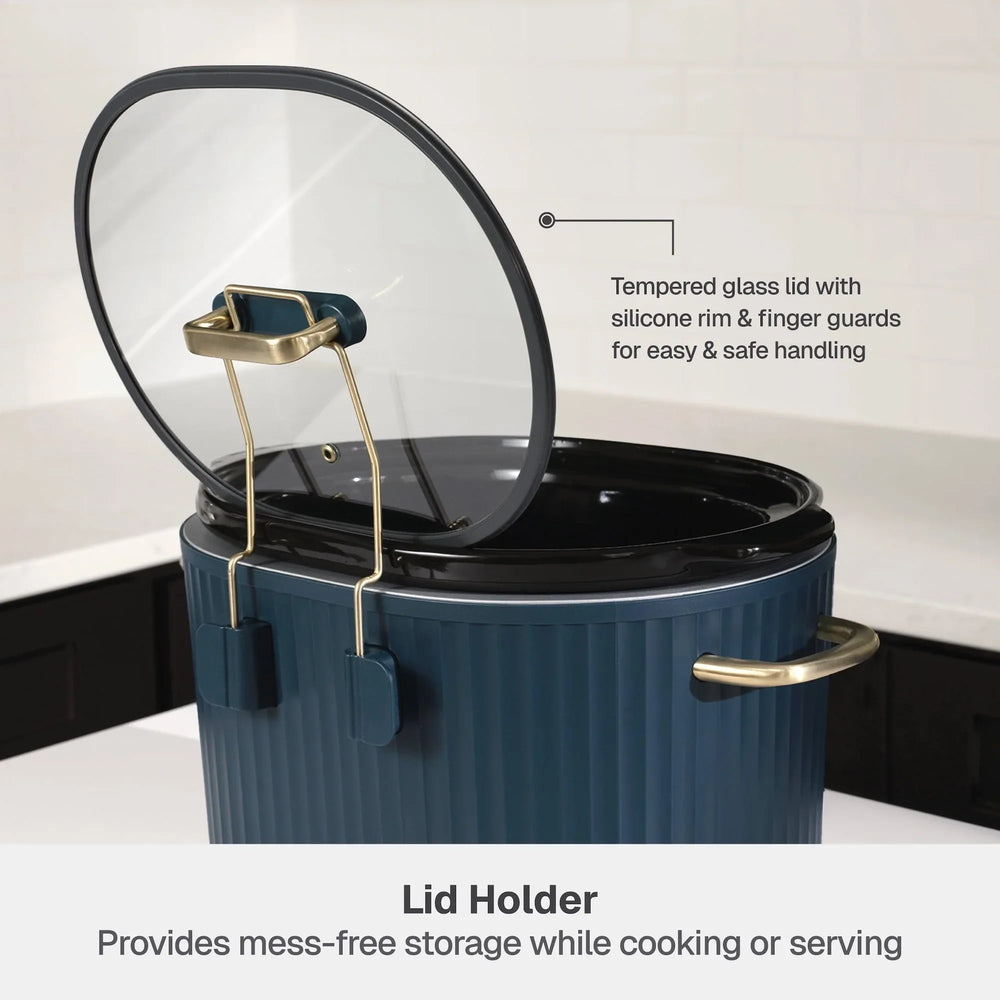 Thyme & Table 6QT Programmable Slow Cooker, Atlantic Blue - USA MEGA SHOP