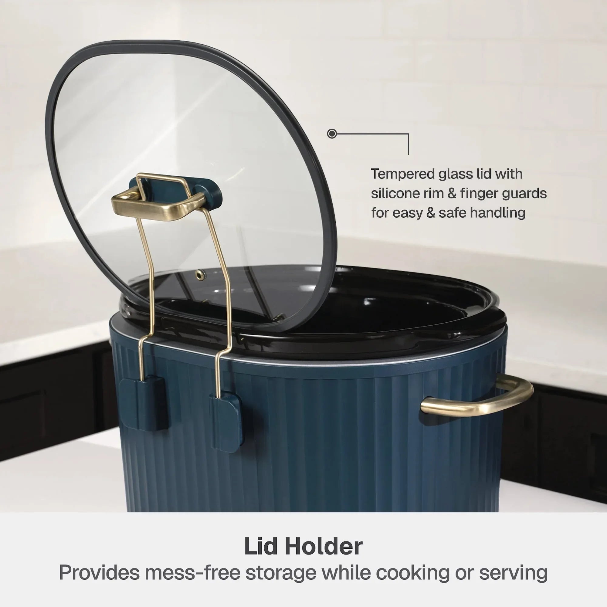 Thyme & Table 6QT Programmable Slow Cooker, Atlantic Blue