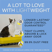 Lightweight clumping cat by yellow litter tray with clumping litter tub