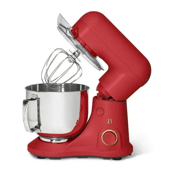 Beautiful 5.3 Qt Stand Mixer, Black Sesame with Flat Beater, Dough Hook, Balloon Whisk