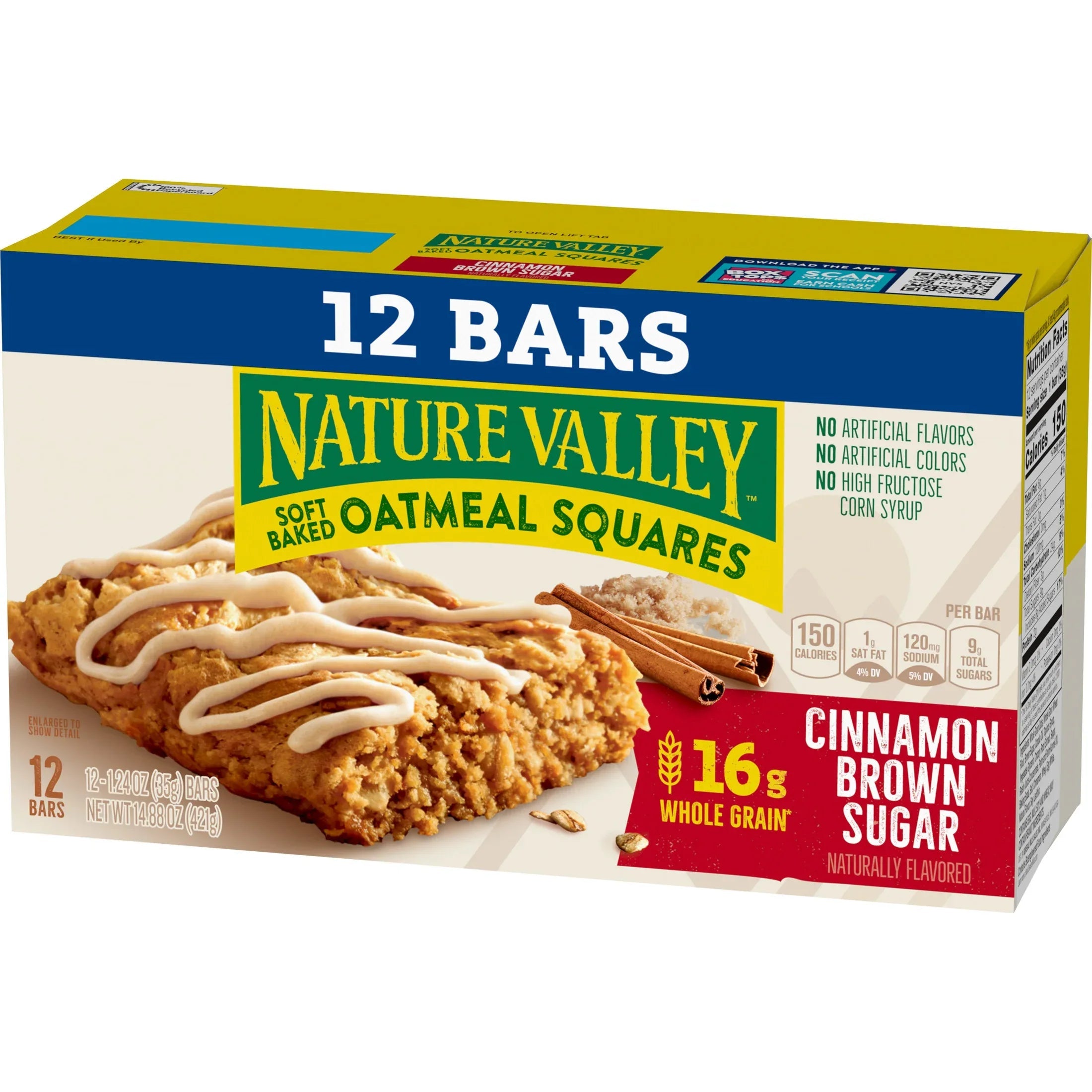 Nature Valley Soft Baked Oatmeal Squares, Cinnamon Brown Sugar, 12 Bars, 14.88 oz