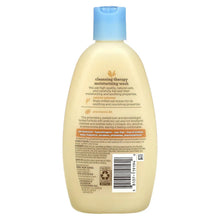 Aveeno baby cleansing therapy moisturizing wash bottle, rear label view