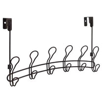 Mainstays SnugFit 6-Hook Over-the-Door Towel and Robe Rack, Black
