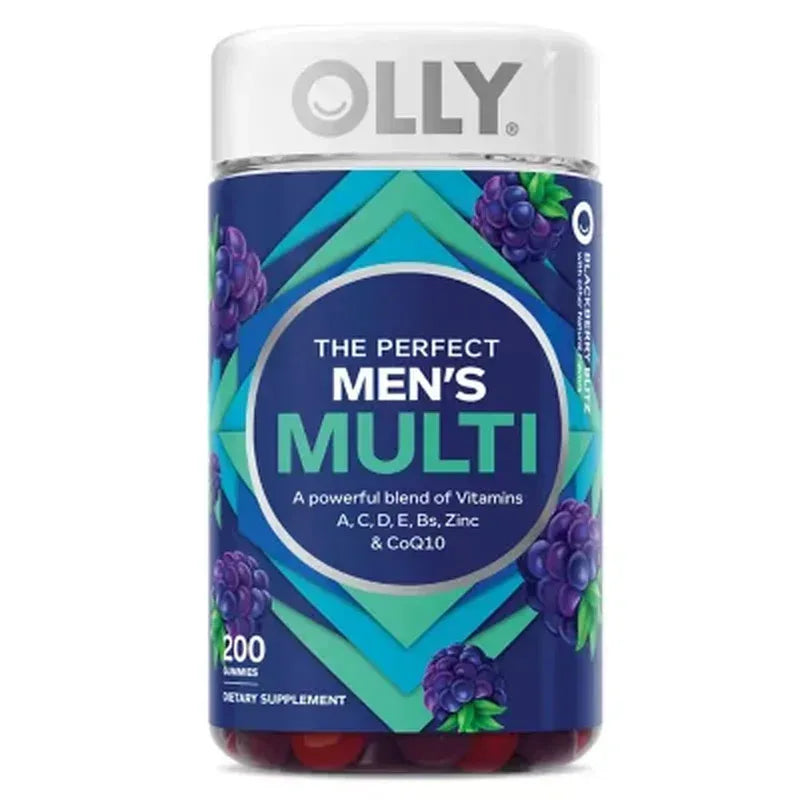 OLLY Men’s Multivitamin Gummy, Blackberry Flavor, 200 Count