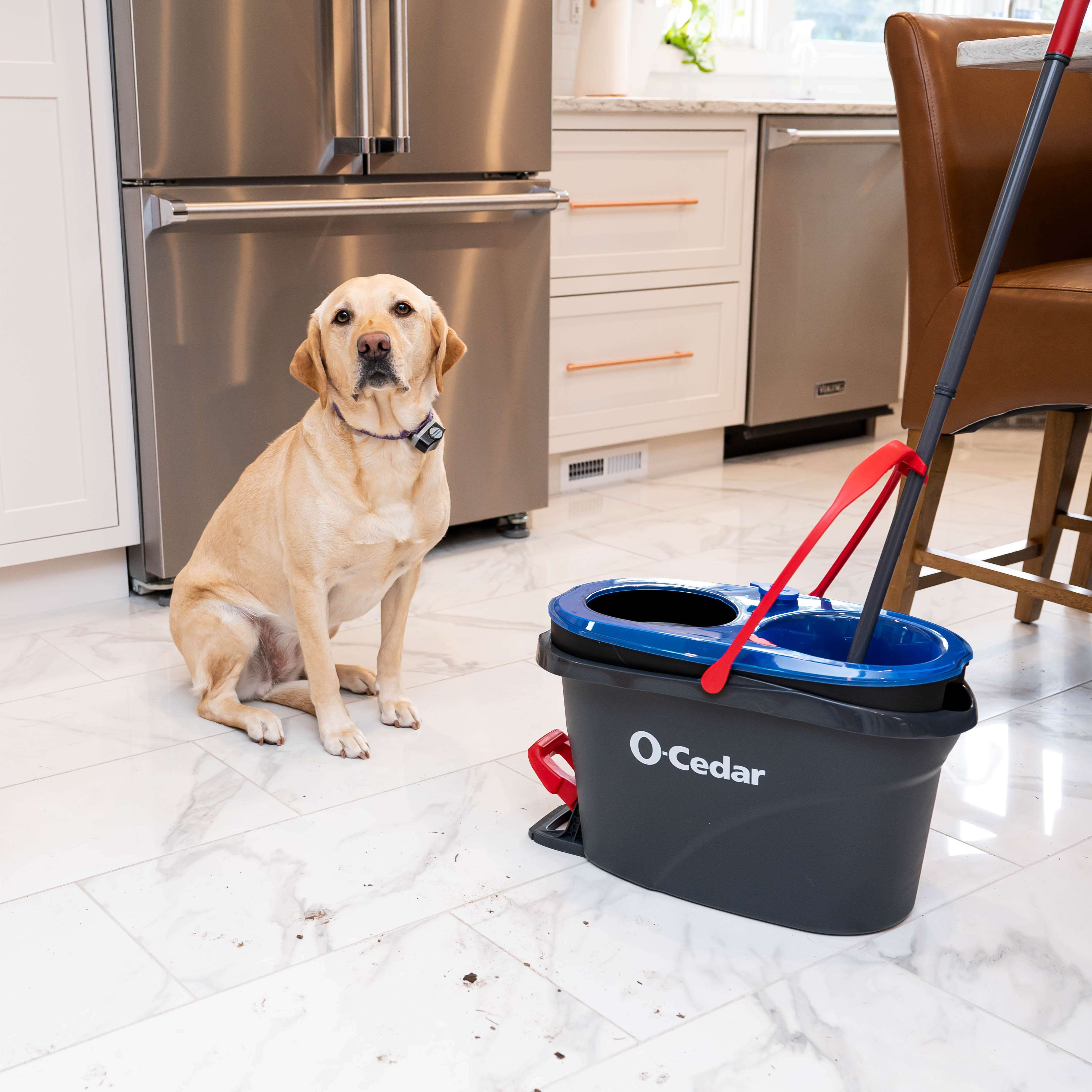 O-Cedar RinseClean Spin Mop With 2-Tank System and Microfiber Mop Head