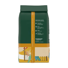Starbucks ground coffee bag back panel with brewing and freshness details