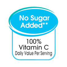 No Sugar Added 100% Vitamin C label for apple juice