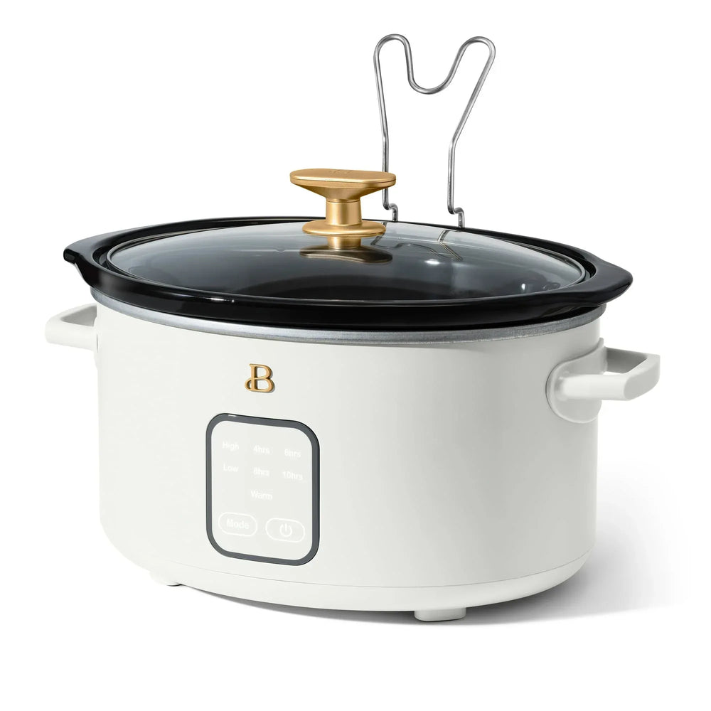 Beautiful 4Qt Slow Cooker with Touch-Activated Display, White Icing by Drew Barrymore - USA MEGA SHOP