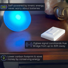 Wireless smart dimming light switch and round signal module on a tabletop