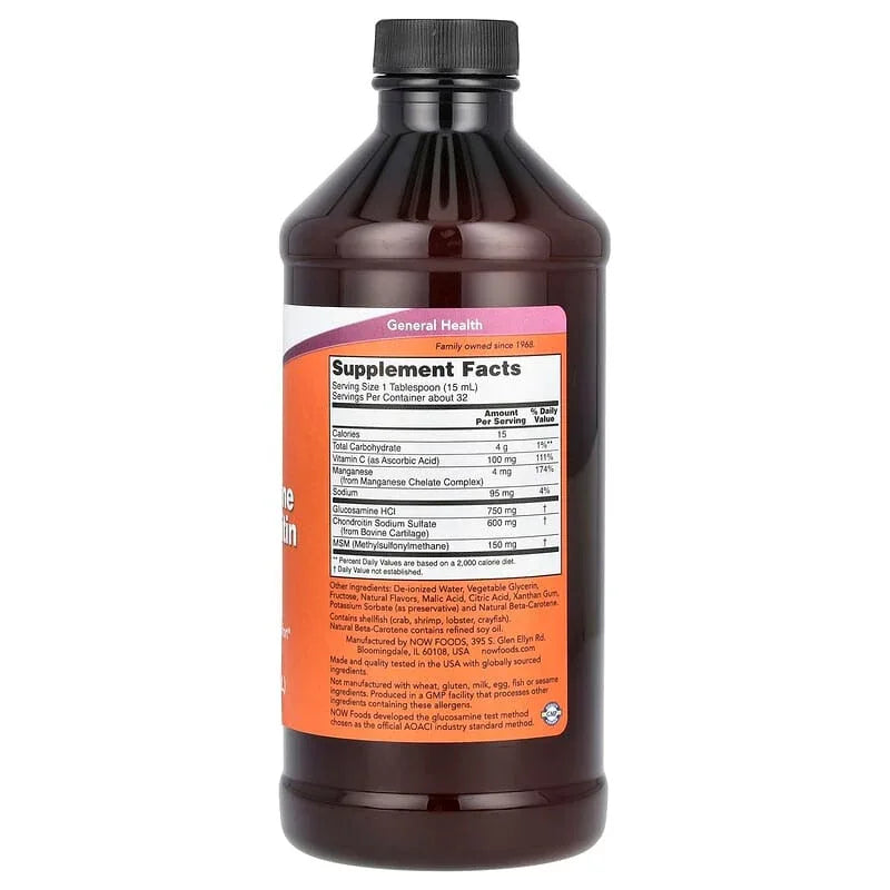 NOW Foods, Liquid Glucosamine & Chondroitin with MSM, Citrus
