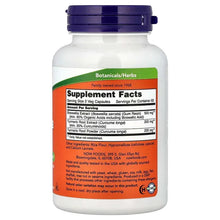 Boswellia extract supplement bottle, purple cap, supplement facts panel on back