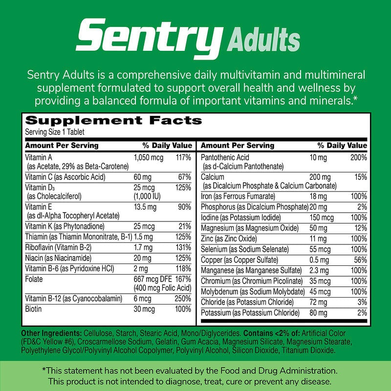 21st Century, Sentry, Adults Multivitamin & Multimineral Supplement, Tablets