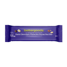 bettergoods dark chocolate pistachio pecan nut bar wrapper, 1.4 oz