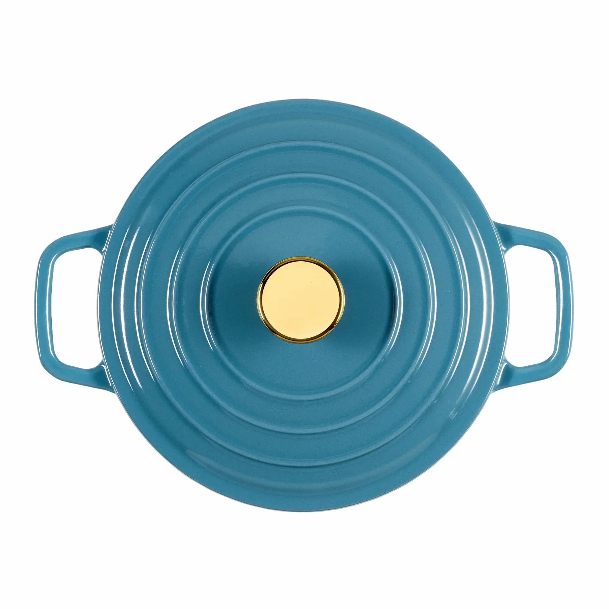 Carote 4.5QT Enamel Cast Iron Dutch Oven,9.5"Round Soup Pot with Lid, Induction Compatible，Blue