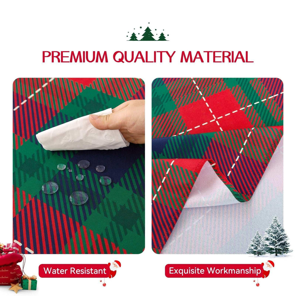 Romanstile Christmas Rectangle Green Plaid Tablecloth - 60 x 84 inch - Checkered Water Stain Resistant Table Cover, Washable Polyester Table Cloths for Xmas Dinner/Party Decoration/Holiday - USA MEGA SHOP