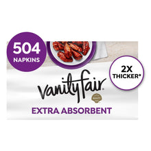 Vanity Fair extra-absorbent white paper napkin package, 504 count, 2-ply