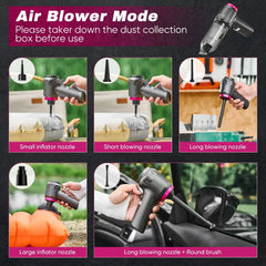 Saker 3-in-1 Car Vacuum Cleaner with 16000PA Powerful Suction, Cordless Handheld Vacuum Cleaner with Multi-Nozzles for Car, Home, Office, Pet - USA MEGA SHOP
