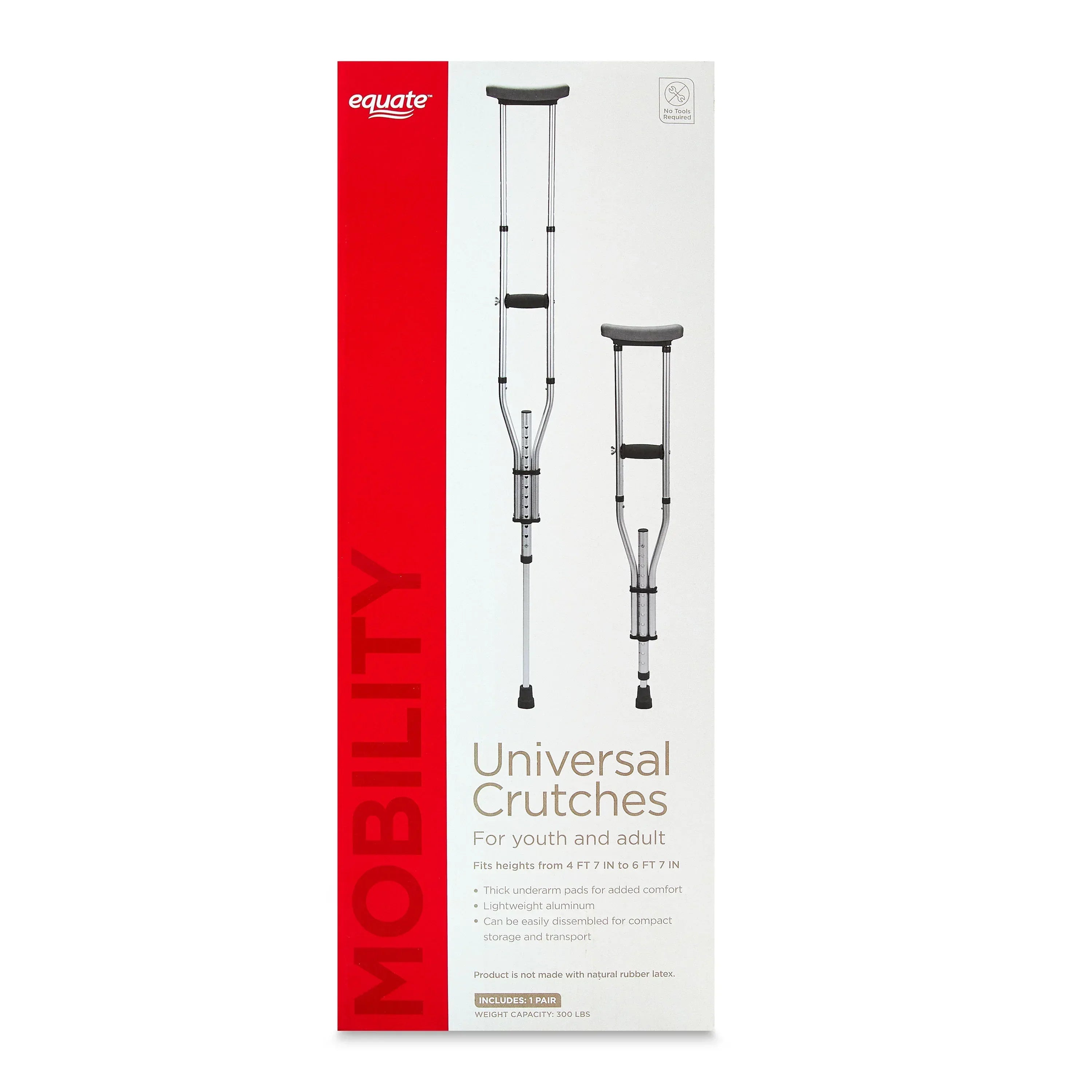 Equate Universal Crutches – Adjustable Walking Support for Adults