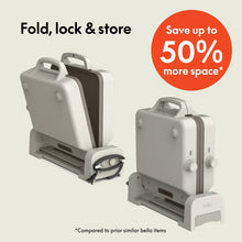 Dual temp fold-n-store griddle shown folded and locked with two side handles