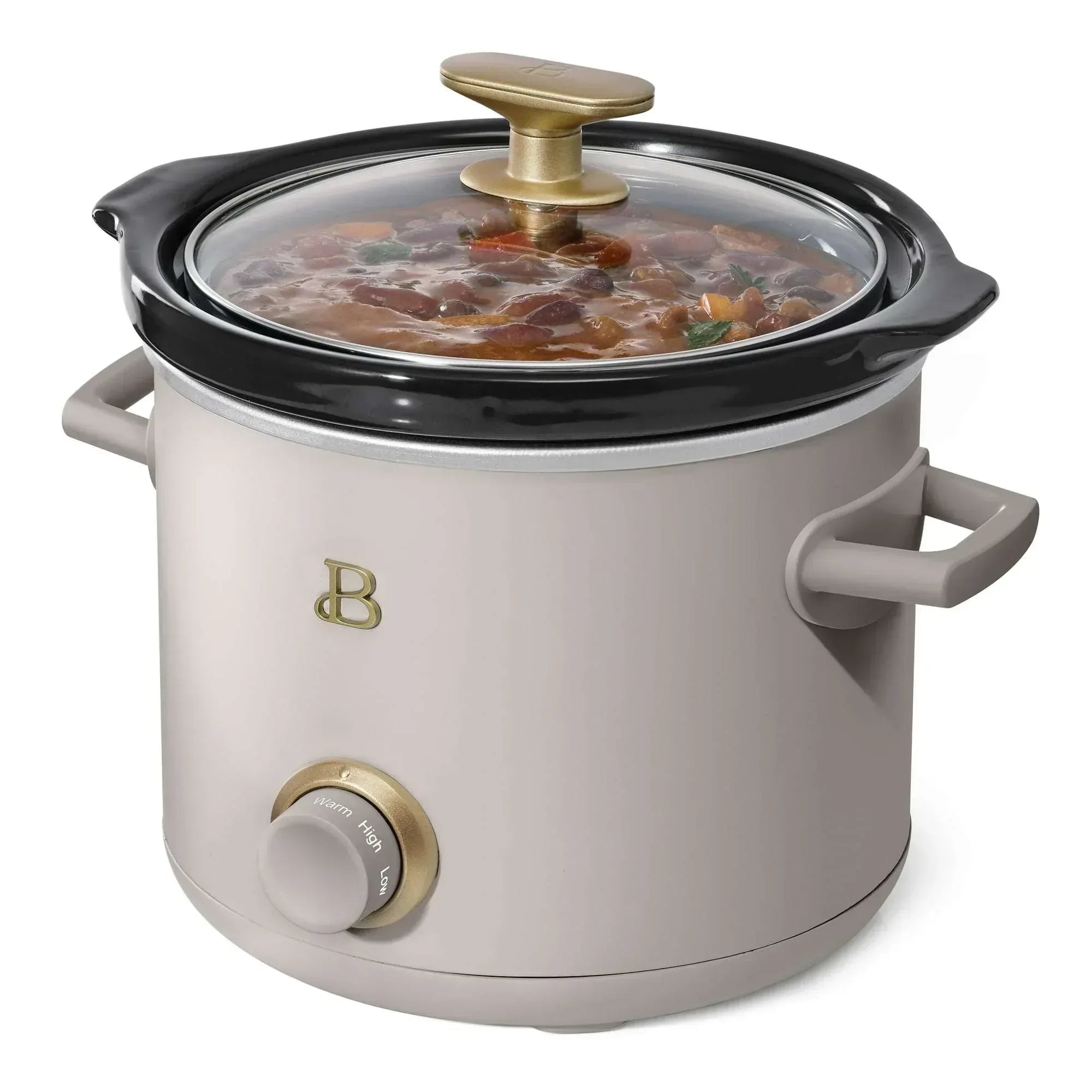 Beautiful 2 Qt Manual Slow Cooker, 2-Pack, Thyme Green + Porcini Taupe by Drew Barrymore