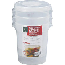 Cambro round 4 qt food storage container with clear lid and container