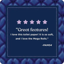 Customer rating stars with a “Great features!” review for toilet paper.