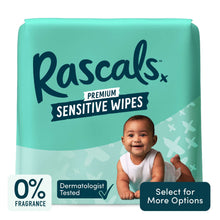 Sensitive alcohol-free baby wipes pack, turquoise, baby photo on front
