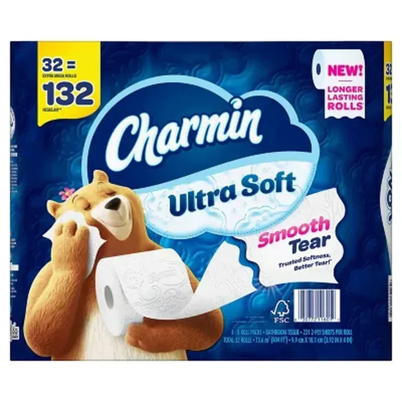 Charmin Ultra Soft Toilet Paper Extra Mega Rolls (231 Sheets/Roll, 32 Rolls)