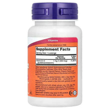 Methyl B-12 1,000 mcg bottle back label showing Supplement Facts panel