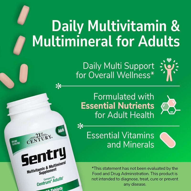 21st Century, Sentry, Adults Multivitamin & Multimineral Supplement, Tablets