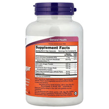 Supplement bottle back label with Supplement Facts orange panel, purple cap