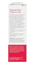 Feminine cleansing wash back panel carton with ingredient and usage text on red base