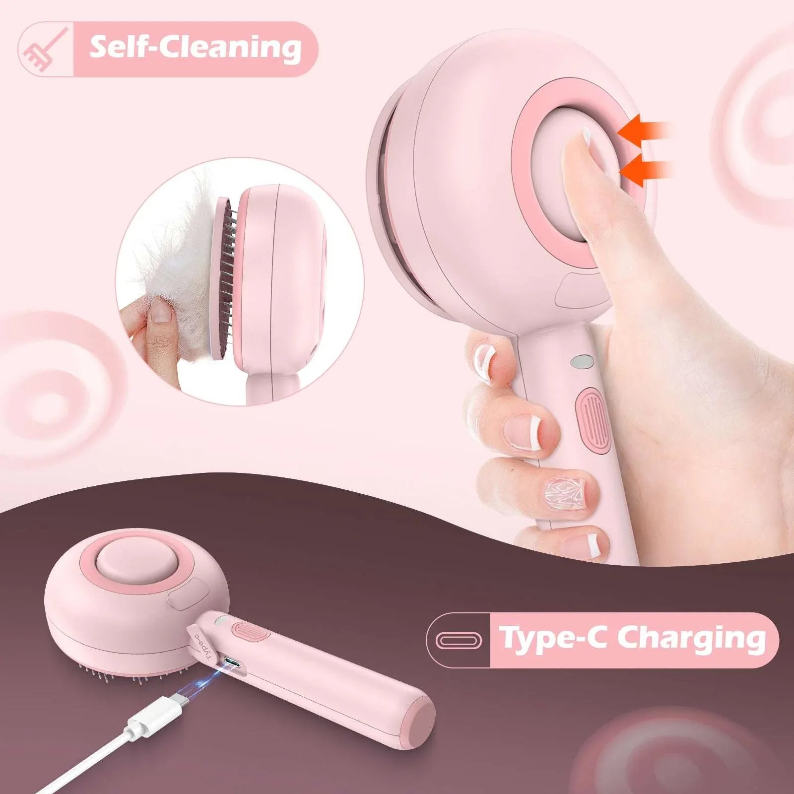 BEBANG Cat Steam Brush 3 in 1, One-Click Hair Removal Brush with Steam for Cats and Dogs - USA MEGA SHOP