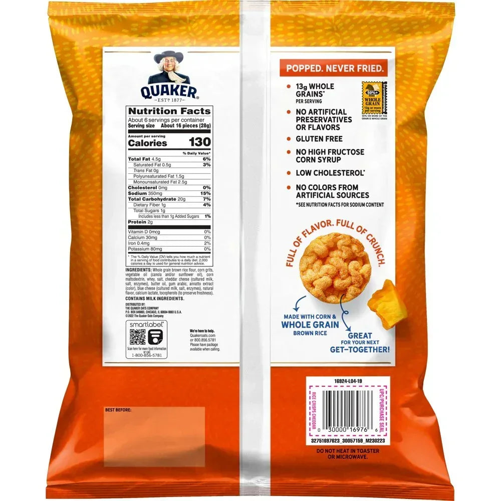 Rice Crisps Cheddar, 6.06 Oz Bag