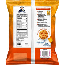 Cheddar rice crisps bag back panel with nutrition facts and serving claims