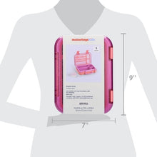 Pink glitter kids bento box retail package showing 4-compartment box with fork and spoon