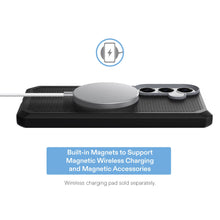 Dual-layer magnetic phone case, black textured back with camera cutouts and magnet area