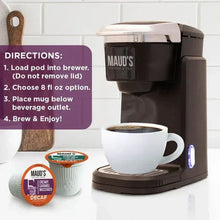 Decaf coffee pods variety pack pod cup with coffee cup and brewer setup