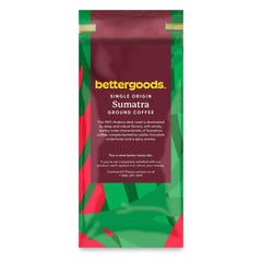 bettergoods Sumatra Single Origin Ground Coffee, Dark Roast, 12 oz - USA MEGA SHOP