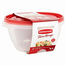 Rubbermaid TakeAlongs serving bowl set with red lids, clear body, 2 count