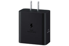Black Samsung wall charger with dual prongs and Fast Charging marking