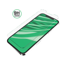 Tempered glass screen protector with rounded edges for a smartphone display, clear