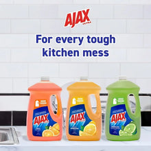 Ajax Ultra liquid dish soap bottle lineup in orange, yellow, and green