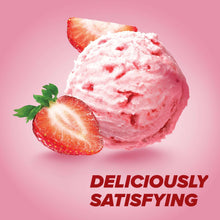 Strawberry milkshake foam scoop with sliced strawberries